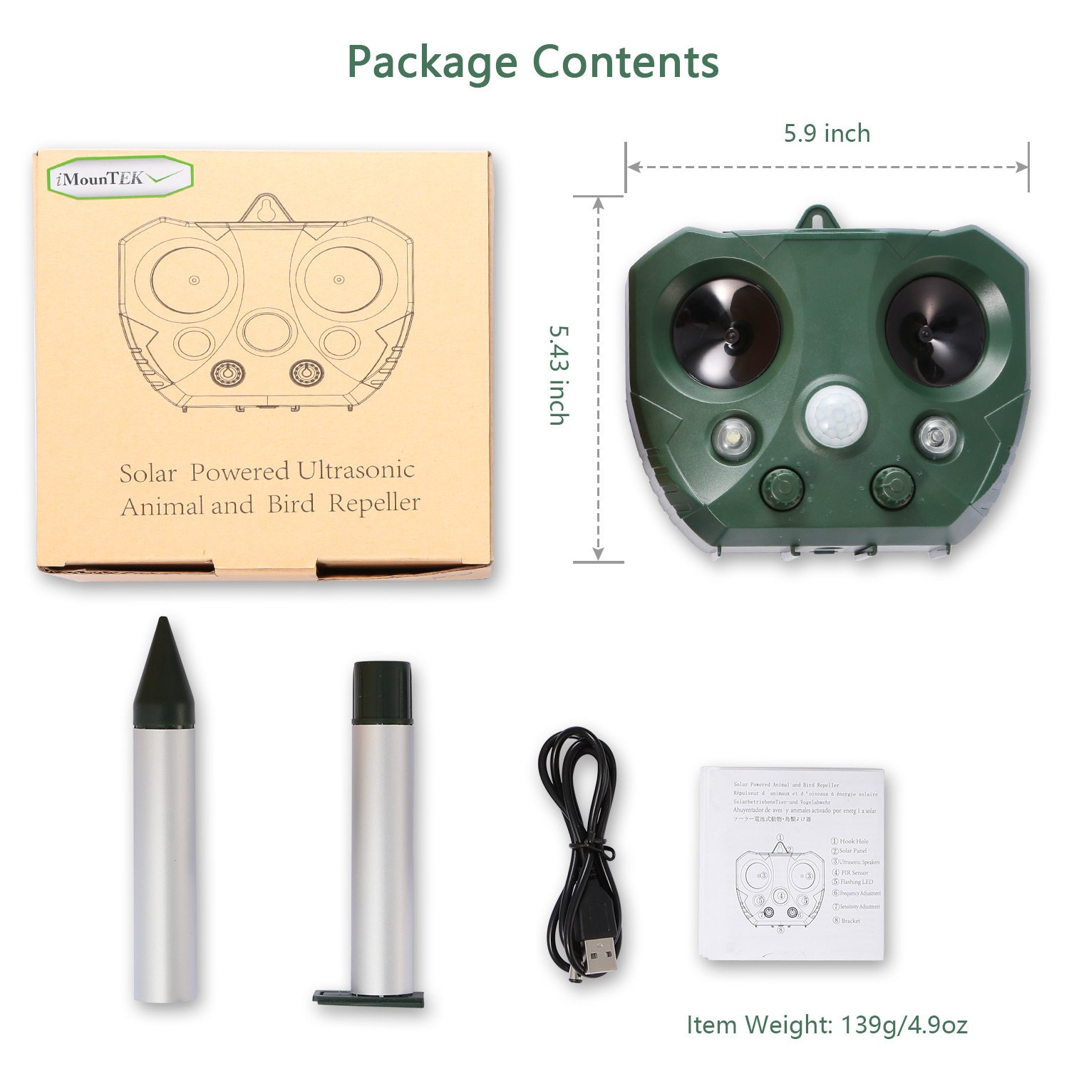 1Pc Ultrasonic Animal Repeller Solar Powered Repellent With Motion Sensor LED Flashing Lights IPX6 Waterproof Outdoor For Farm Garden Yard - Image 4