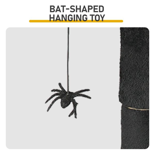 Gothic Cat Tree, Halloween Cat Tower Cat Tree With Spacious Cat Condo, Brach Shaped Scratching Post, Scratching Ladder, Spider Toy For Indoor Cats, Red & Black - Image 10