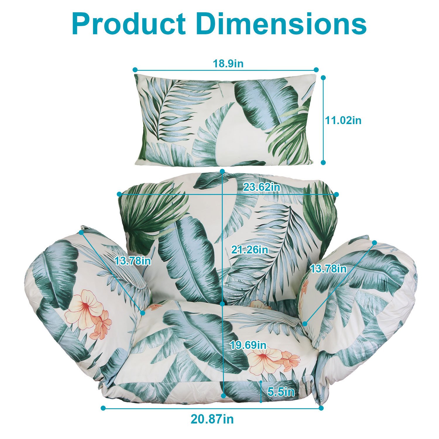 1Pc Egg Chair Cushion Hanging Basket Seat Cushion Thicken Soft Egg Swing Chair Pad Hanging Egg Chair Cushion With Headrest - Image 7