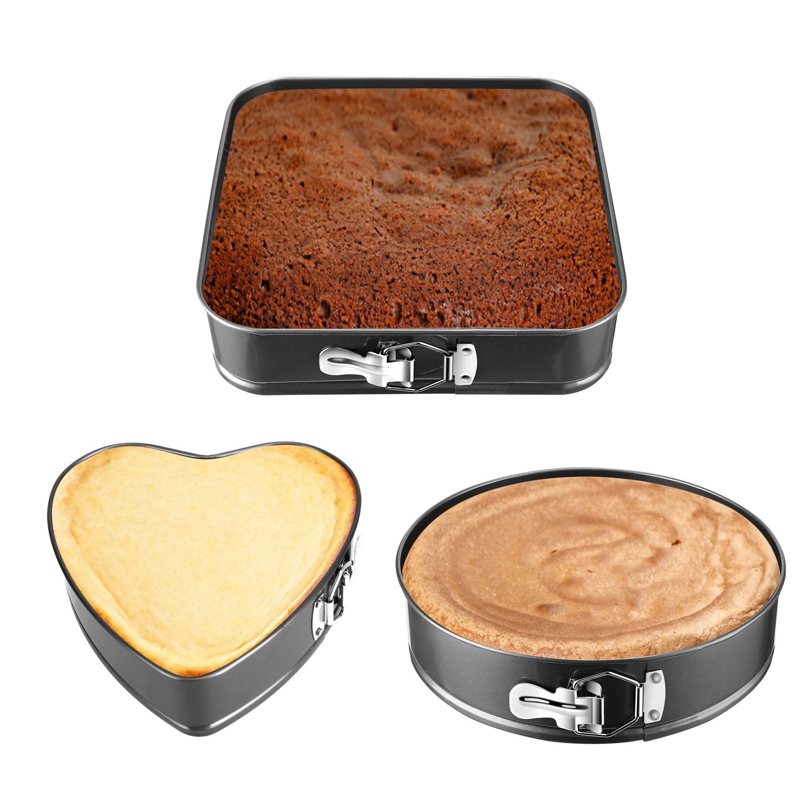 3Pcs Per Set Non-stick Springform Cake Pan Leakproof 9in 10in 11in Bakeware Pan With Removable Bottom - Image 3