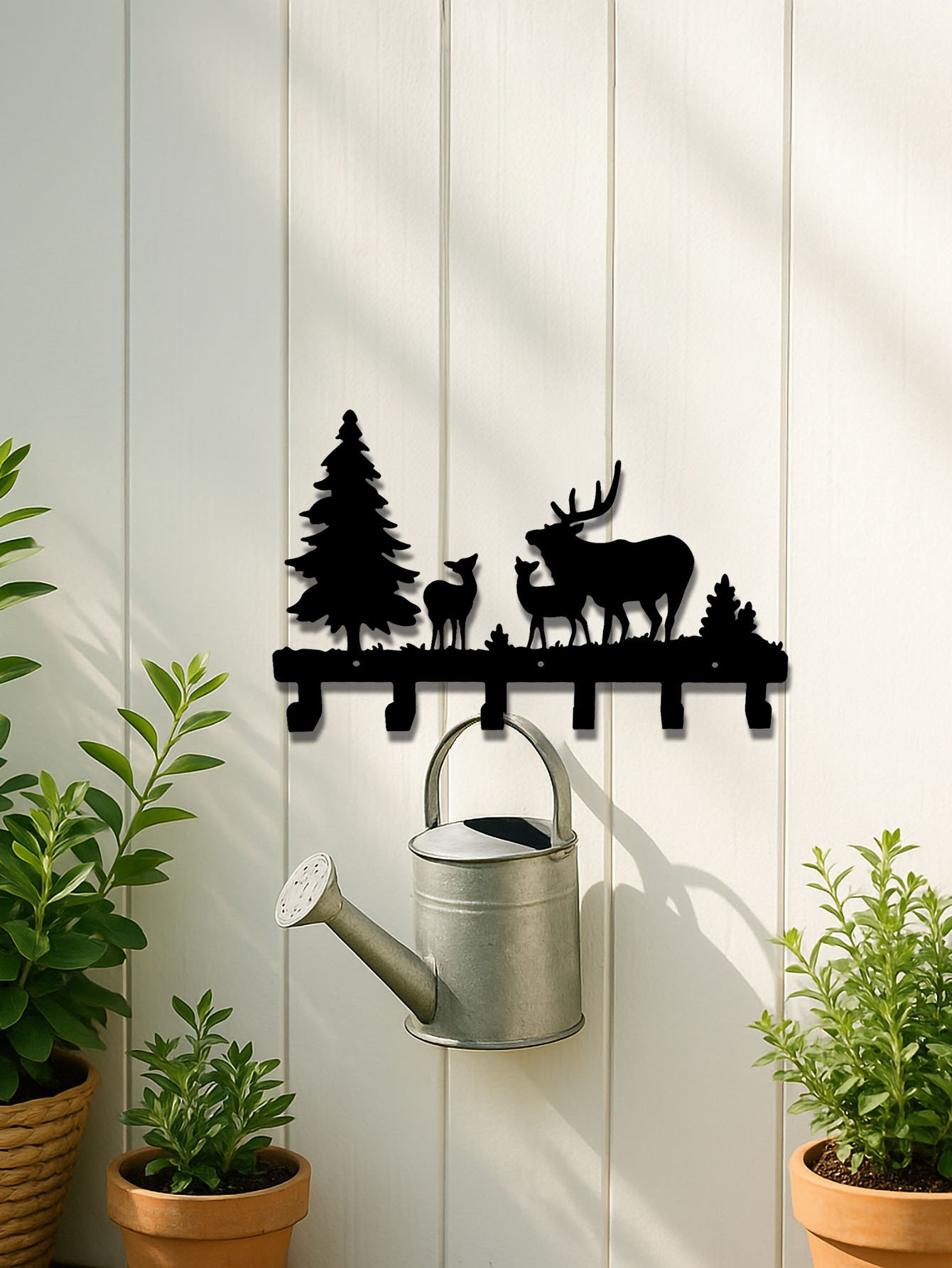 Farmhouse Rustic Animal Coat Hook Rack,Wall-Mounted Tree Branch Design Hanger - Image 2