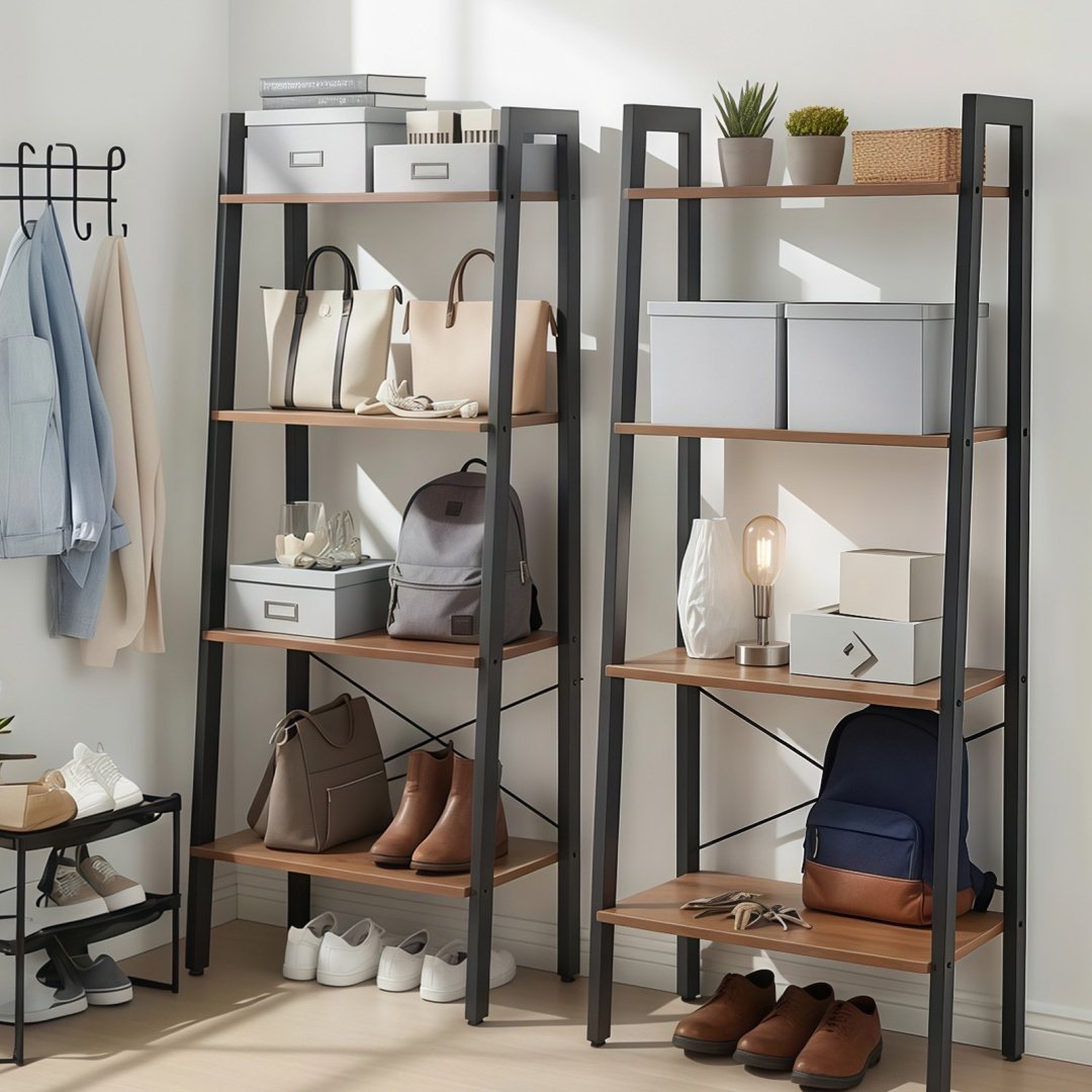 4-Tier Ladder Shelf, Bookcase Storage & Display Shelf - Image 5