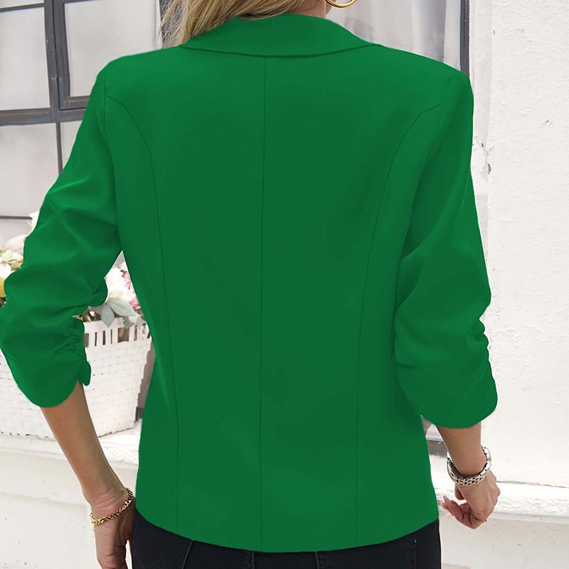 Plus Size Women's Single Button Front Lapel Blouse Elegant Solid Color Long Sleeve Office Shirt Professional Work Wear Tops - Image 9