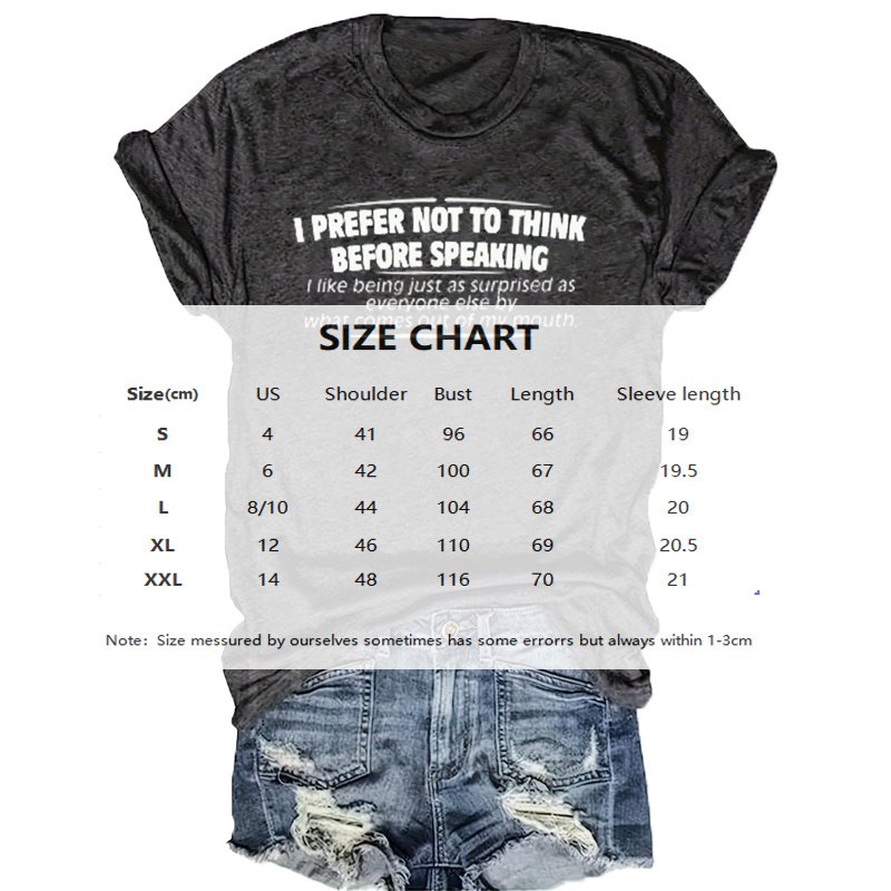 Women's Round Neck Short Sleeve T-Shirt Slogan Print, Casual Summer Top - Image 4