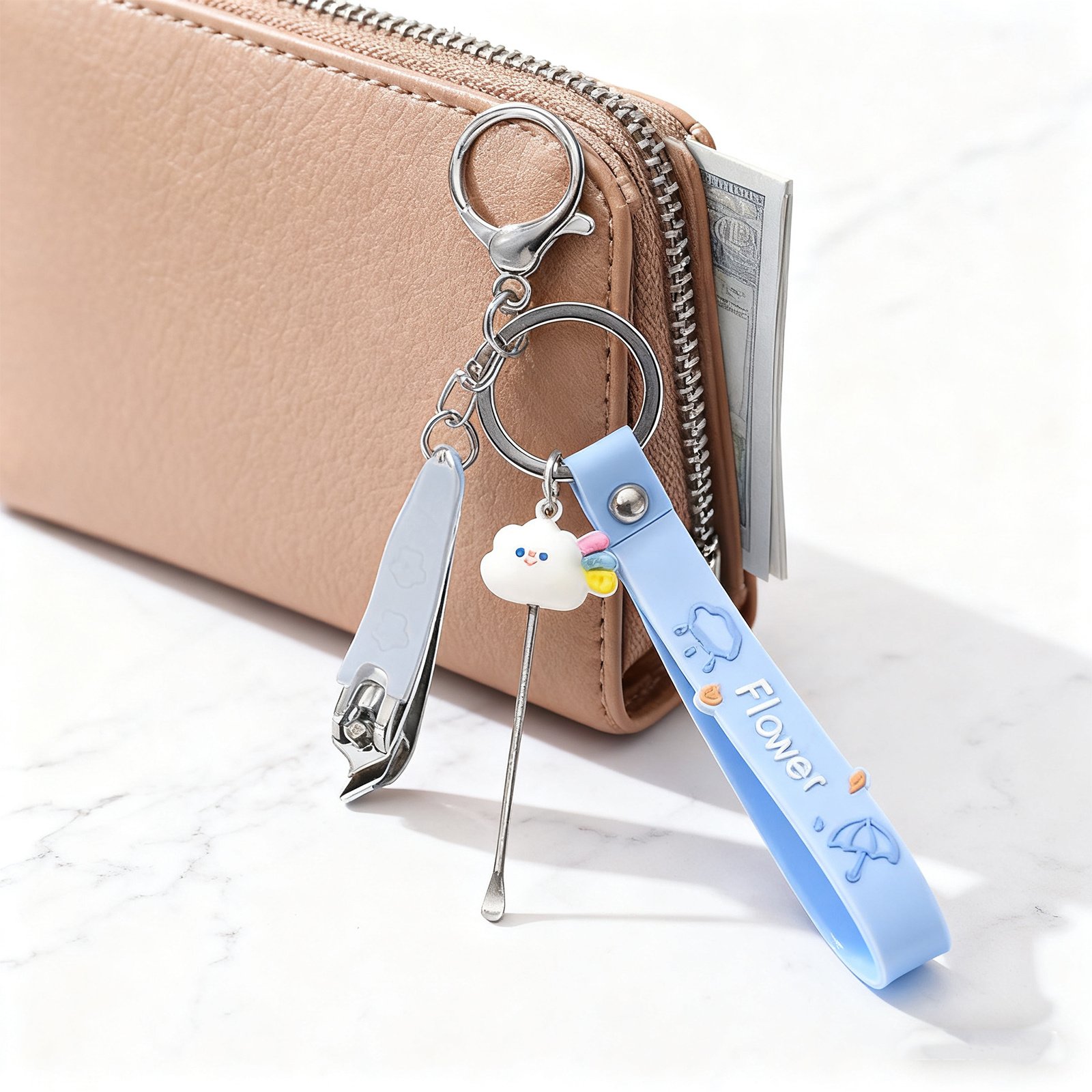 Cloud Nail Scissors Set Keychain-Blue 5856 - Image 2