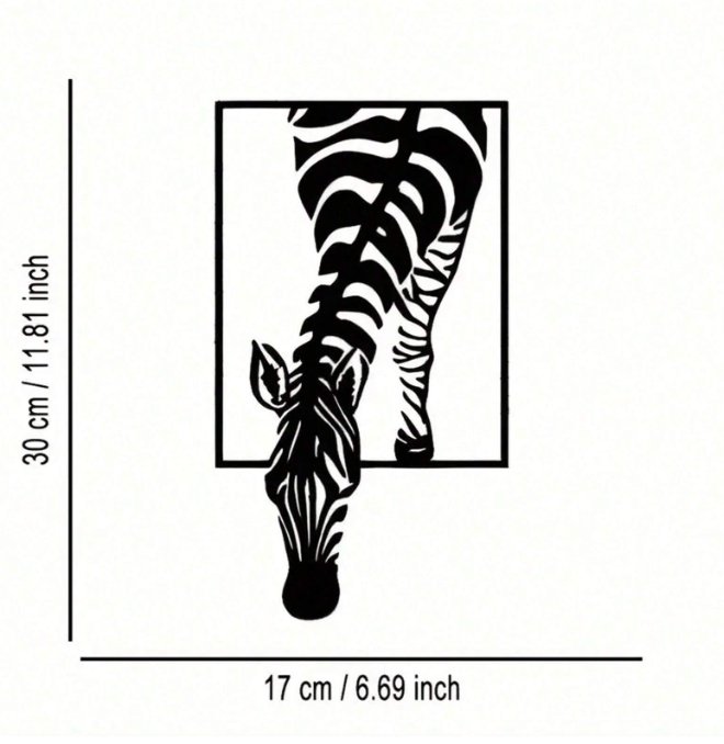 Showcase Your Unique Style With Exquisitely Crafted Zebra Metal Wall Art Design - Image 2