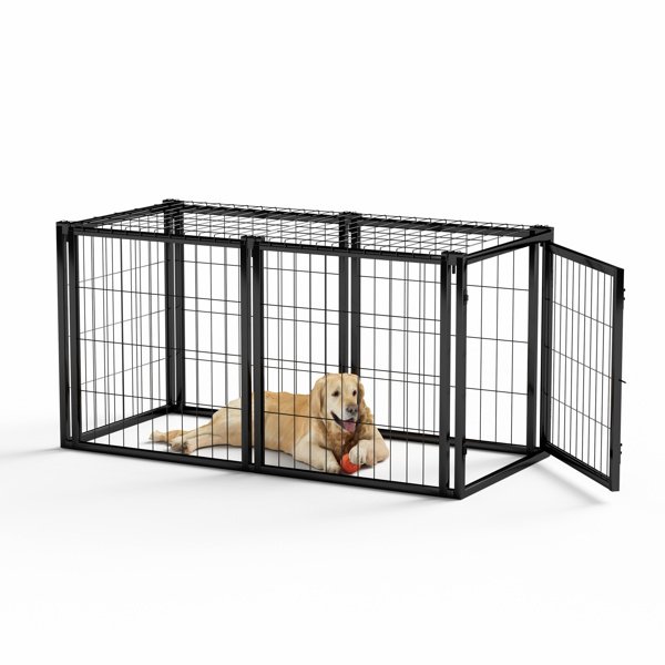 Dog Cage 47.2 Inches, Suitable For Small And Medium-sized Dogs, With A Top Dog Fence, Pet Cage, Indoor, Black. 47.2 Inches Long X 22 Inches Wide X 24 Inches High. - Image 7