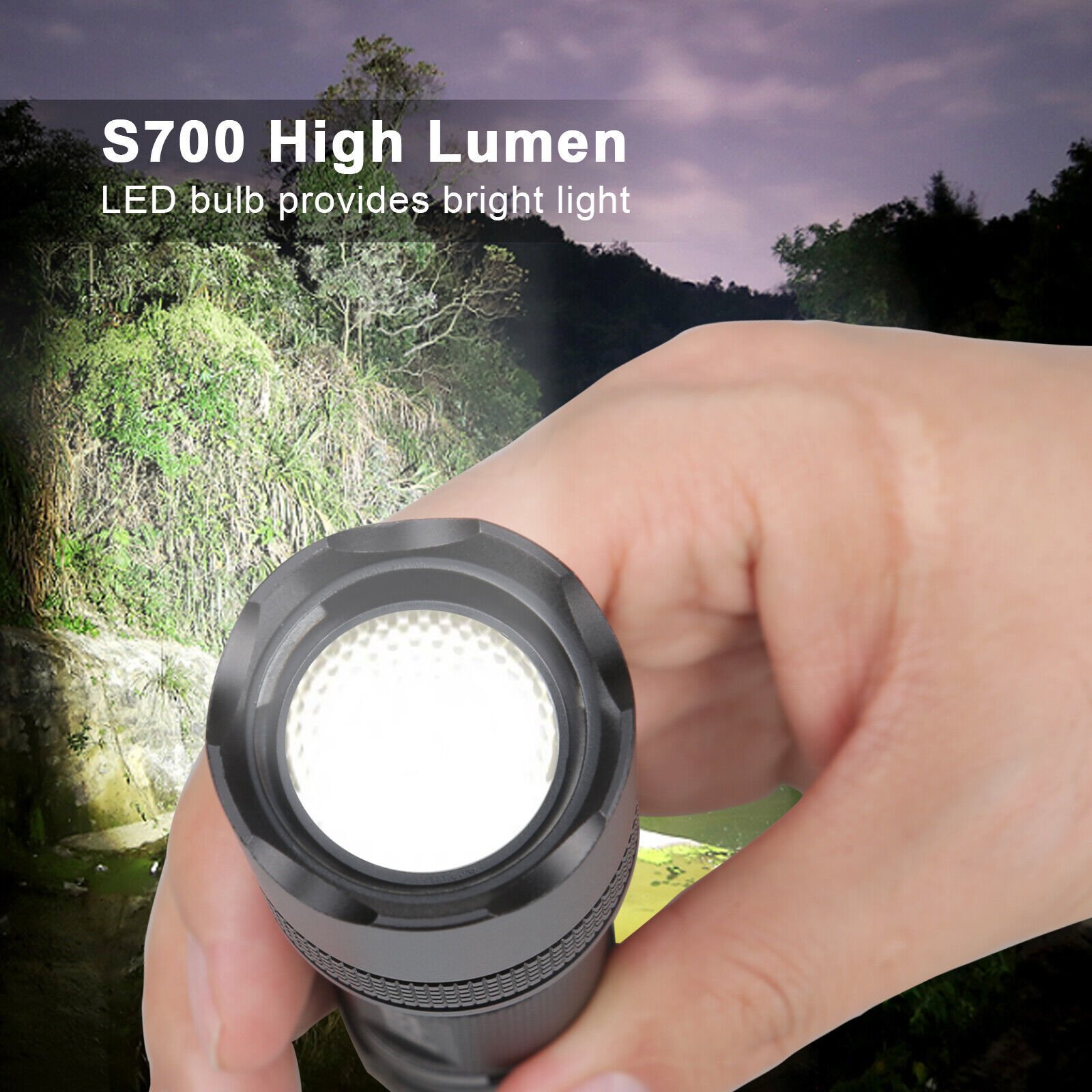 5.3oz Small & Extremely Zoomable LED Tactical Handheld Flashlight With Knife - Image 5