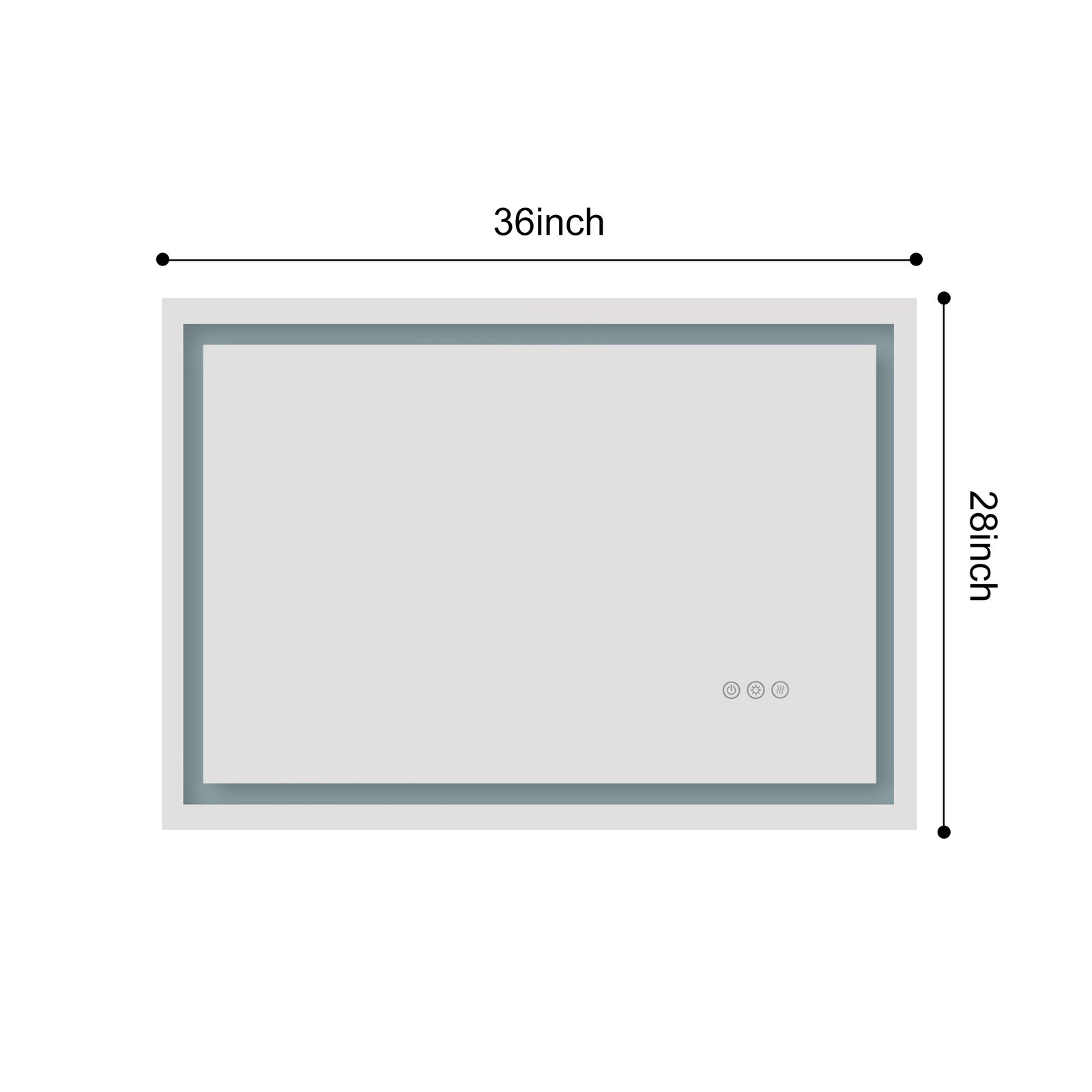 36x28 Inch LED Bathroom Mirror - Image 3