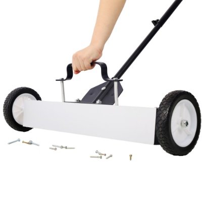 24' Rolling Magnetic Pick-Up Sweeper, Heavy Duty Push-Type With Release, For Nails Needles Screws Collection,30 Pound Capacity - Image 4