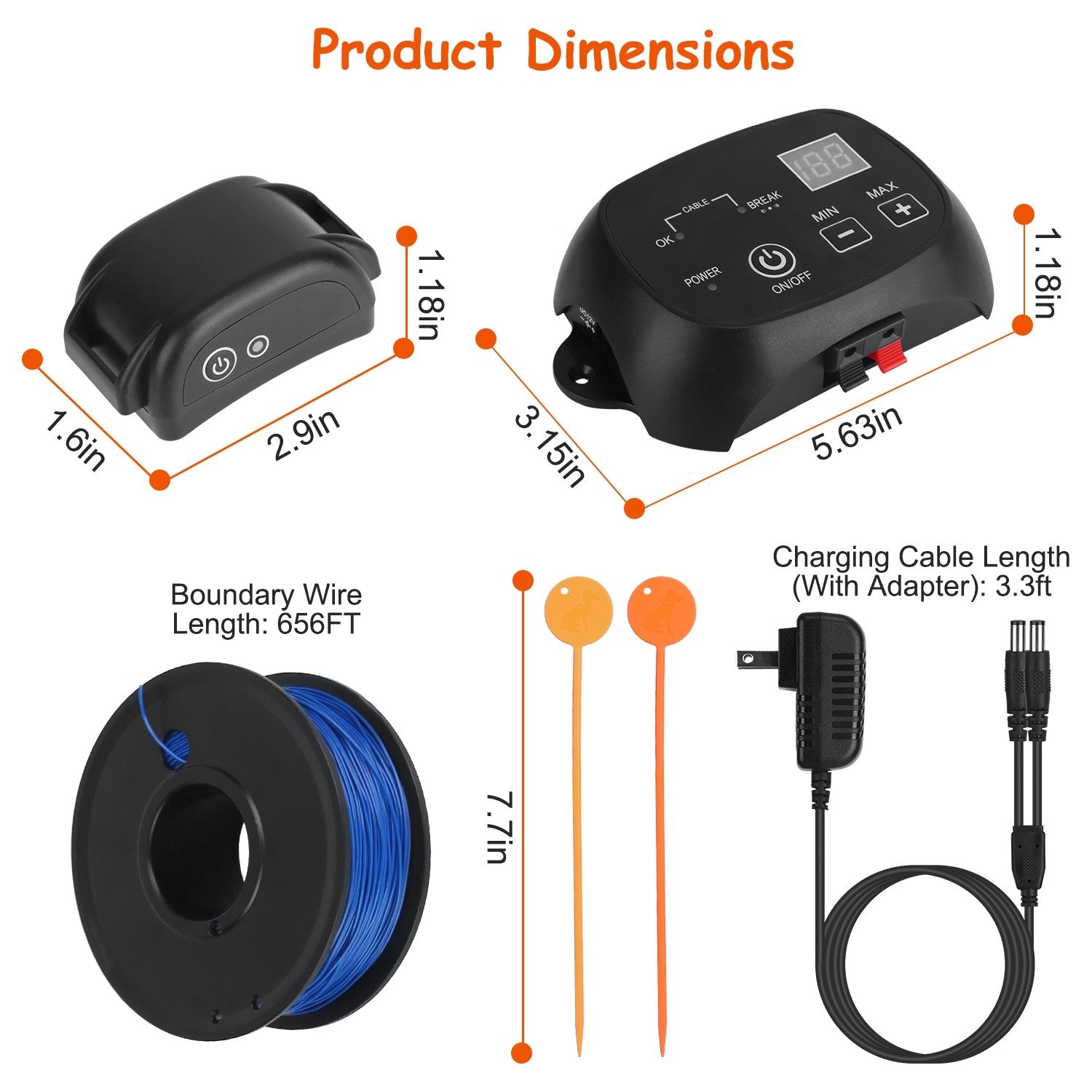 1Set Dog Fence System Pet Containment System With One Hundred Adjustable Levels IPX7 Waterproof Rechargeable Receiver Underground Fence For Small Medium Large Dog - Image 10