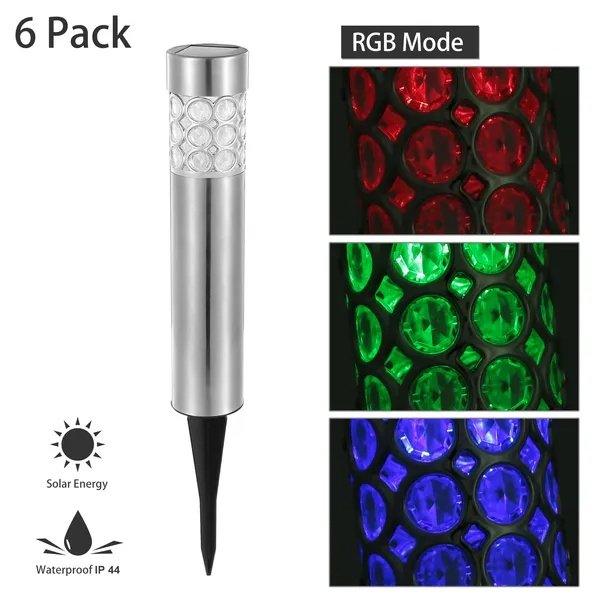 Solarek 6 Pack Outdoor Solar Light IP44 Waterproof RGB Garden Lamp Landscape Lawn Decor Light