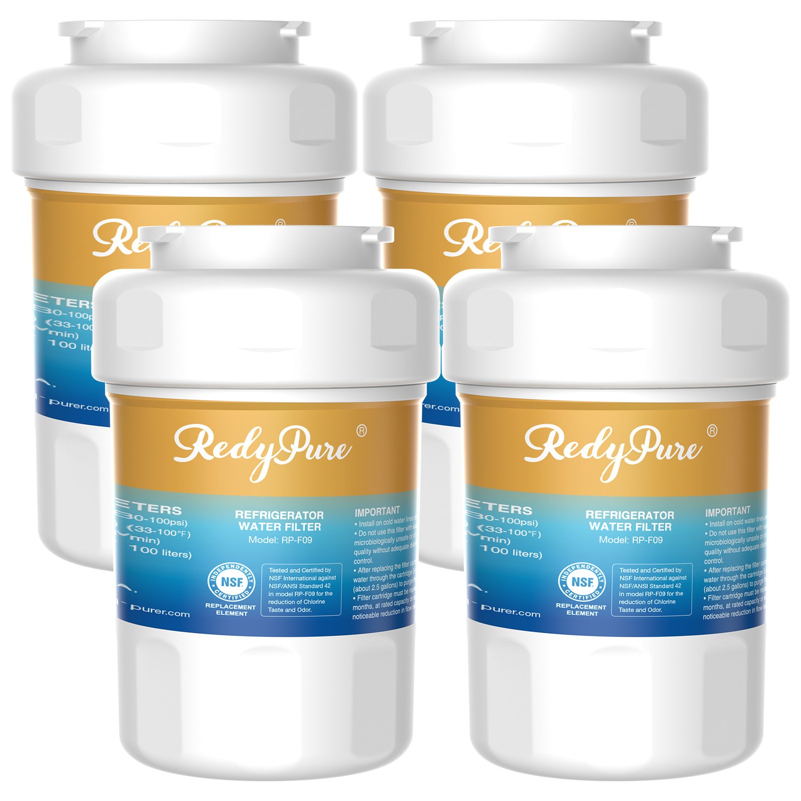 4 Pack Refrigerator Water Filter Replacement For GE MWF, SmartWater MWFP, MWFINT, MWFA, GWF, HDX FMG-1, Kenmore 9991, GSE25GSHECSS, WFC1201 Water Filter - Image 2