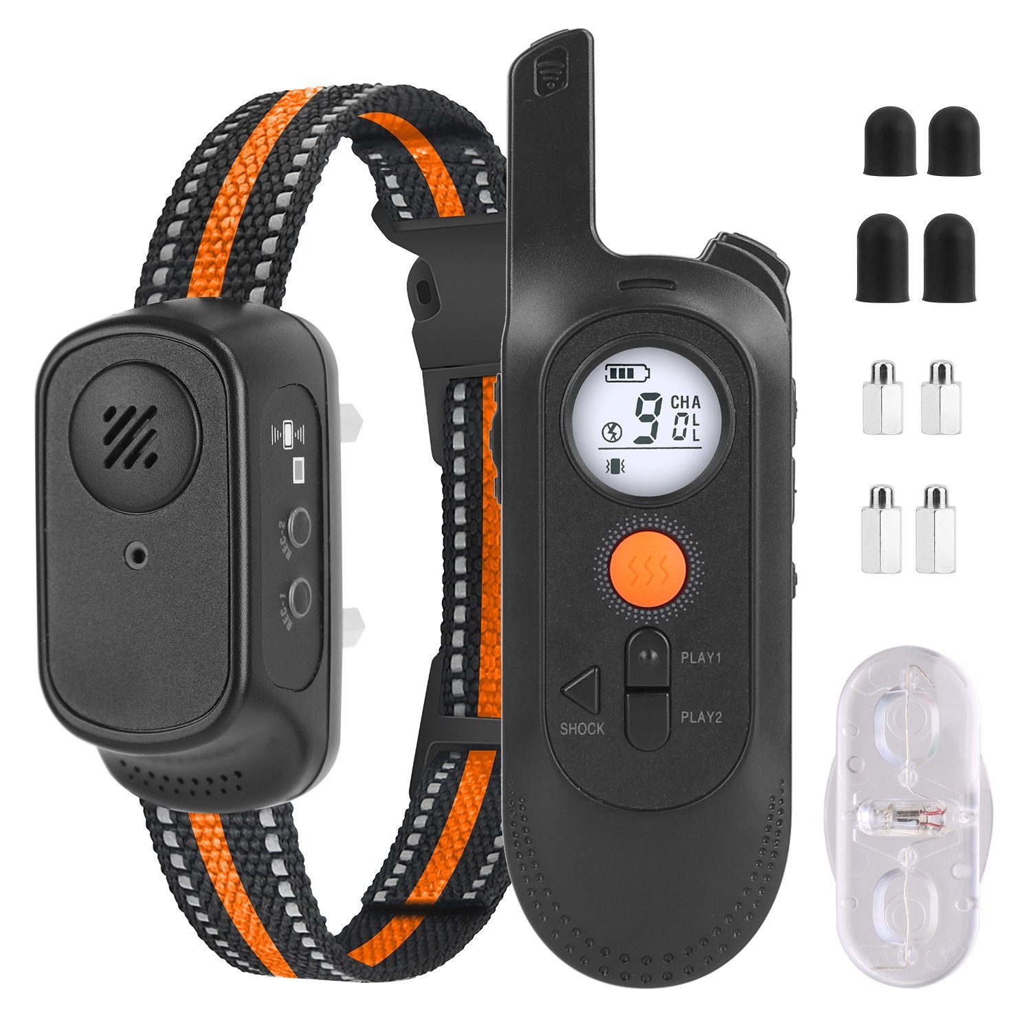 1Pc 984FT Dog Training Collar IP65 Waterproof Pet Beep Vibration Electric Shock Collar 3 Channels Rechargeable Transmitter Receiver Trainer With Recording Safety Keypad Lock - Image 2
