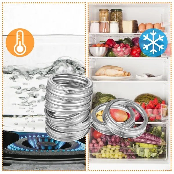 24 Pcs Regular Mouth Canning Jar Metal Rings - Image 4