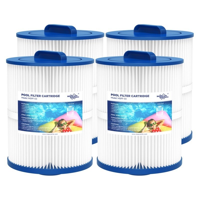 4 Pack PAS50SV-F2M Hot Tub Spa Filter Cartridge, Compatible With Unicel 6CH-502, Filbur FC-0311, Master Deluxe M60506, Magnum AR50, Baleen AK-90161, Excel Filters XLS-604 Artesian Spas Filter