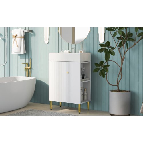 21.6 Inch White Bathroom Vanity, Unavailable Platforms- SHEIN Corporation , Temu - Image 5