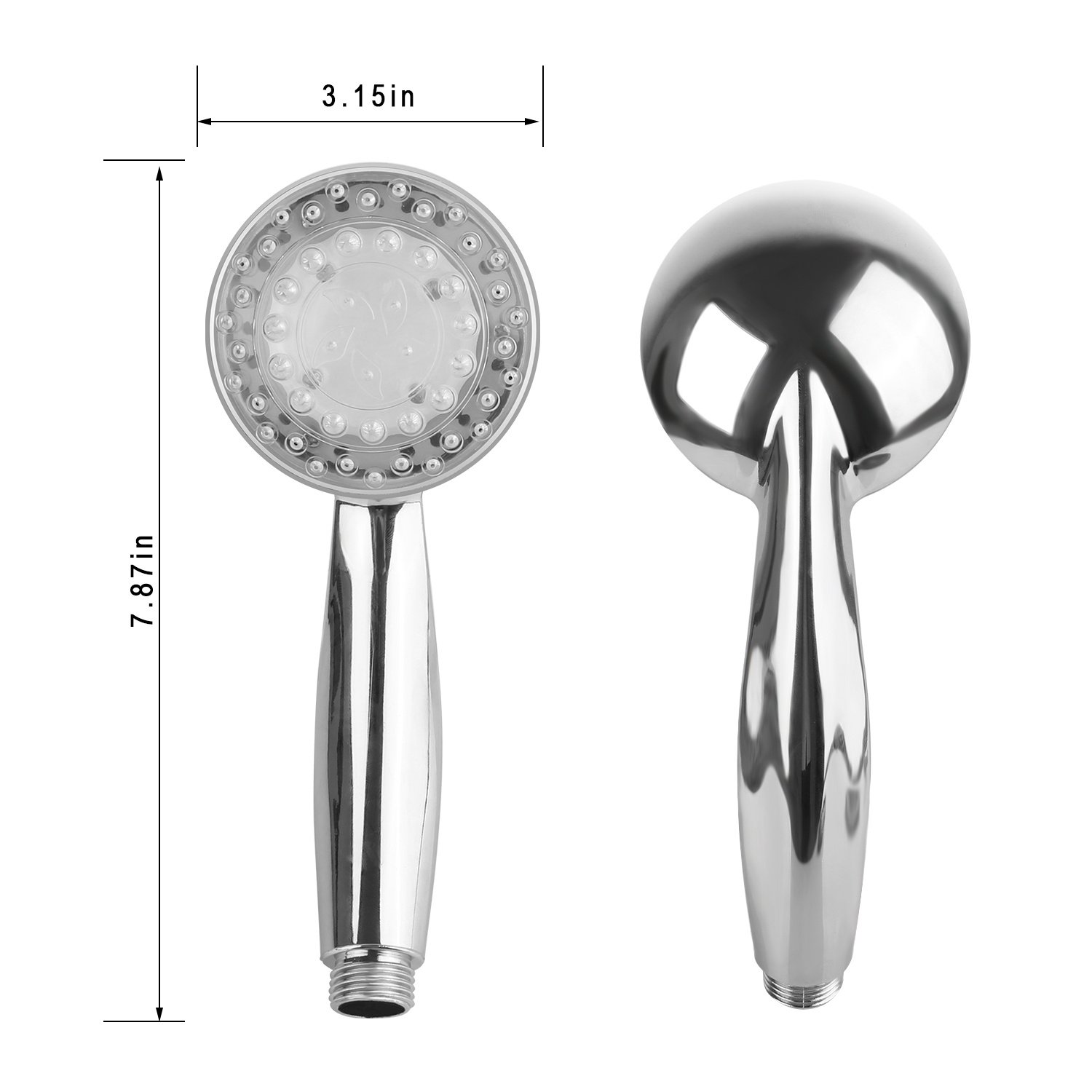 1Pc LED Shower Head Handheld Color-Changing Automatically Hydropower Without Batteries - Image 3