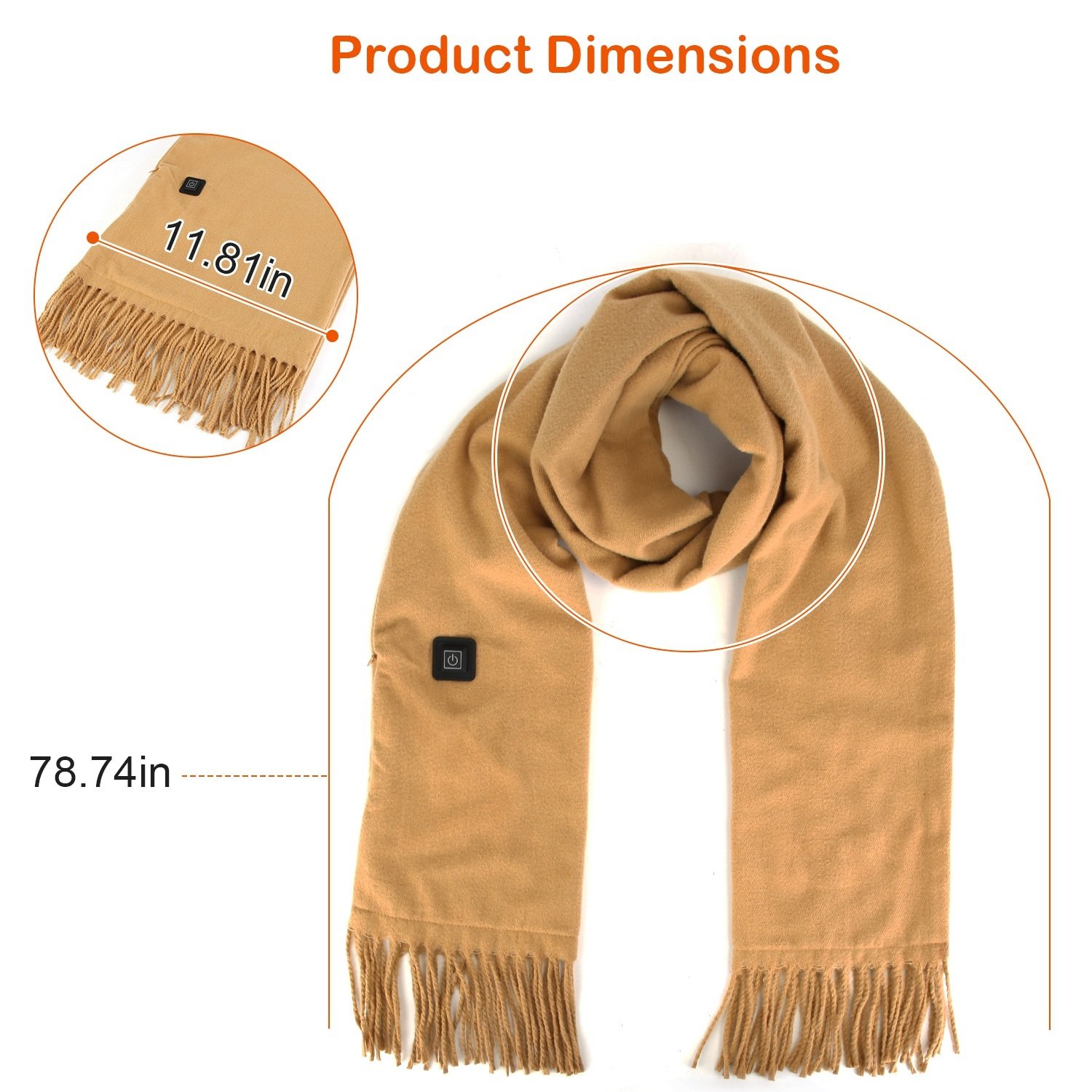 1Pc Electric Heated Winter Scarf USB Heating Neck Wrap Unisex Heated Neck Shawl Soft Warm Scarves 3 Heating Modes For Outdoor Cycling Skiing Skating - Image 10