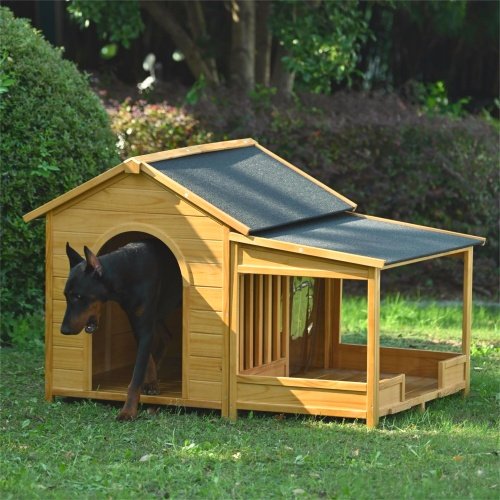 Large Wooden Dog House With Porch - Image 7