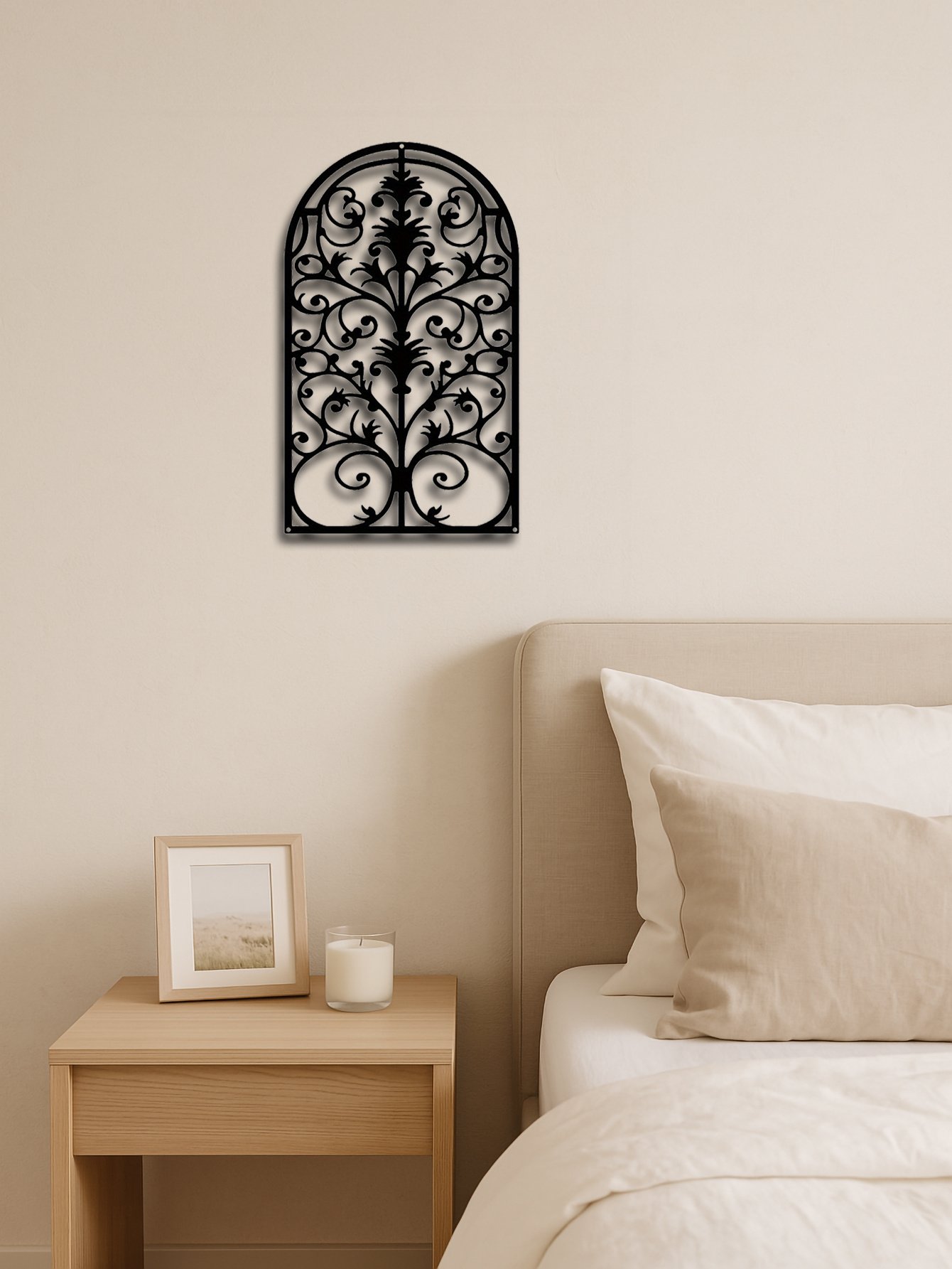 Vintage Ornate Metal Window Frame Wall Decor,Rustic Baroque Gothic Wall Art - Image 6