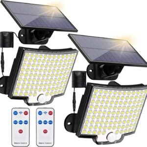 2PCS Solar Lights Outdooor  4 Modes 106LED Solar Security Lights  Waterproof Solar Motion Light