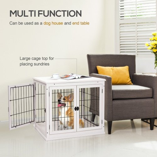Small Kennel End Table With Two Open Sides And Lockable Door - Image 8