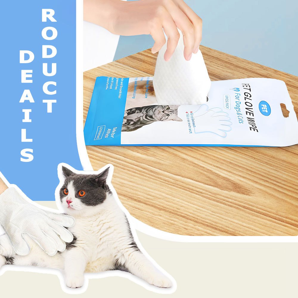 Cleaning Wipes Gloves For Dog And Cat,Pet Bathing Wipes Cleaning & Deodorizing,Dog Wipes For Body Paws Butt Daily Care,Cat Grooming Wipes Cleaning Fur Traveling Rinse Free,6PCS-1PACK - Image 6