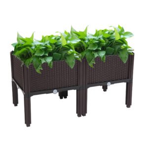 2PCS Brown Free Splicing Injection Molded Planter Box