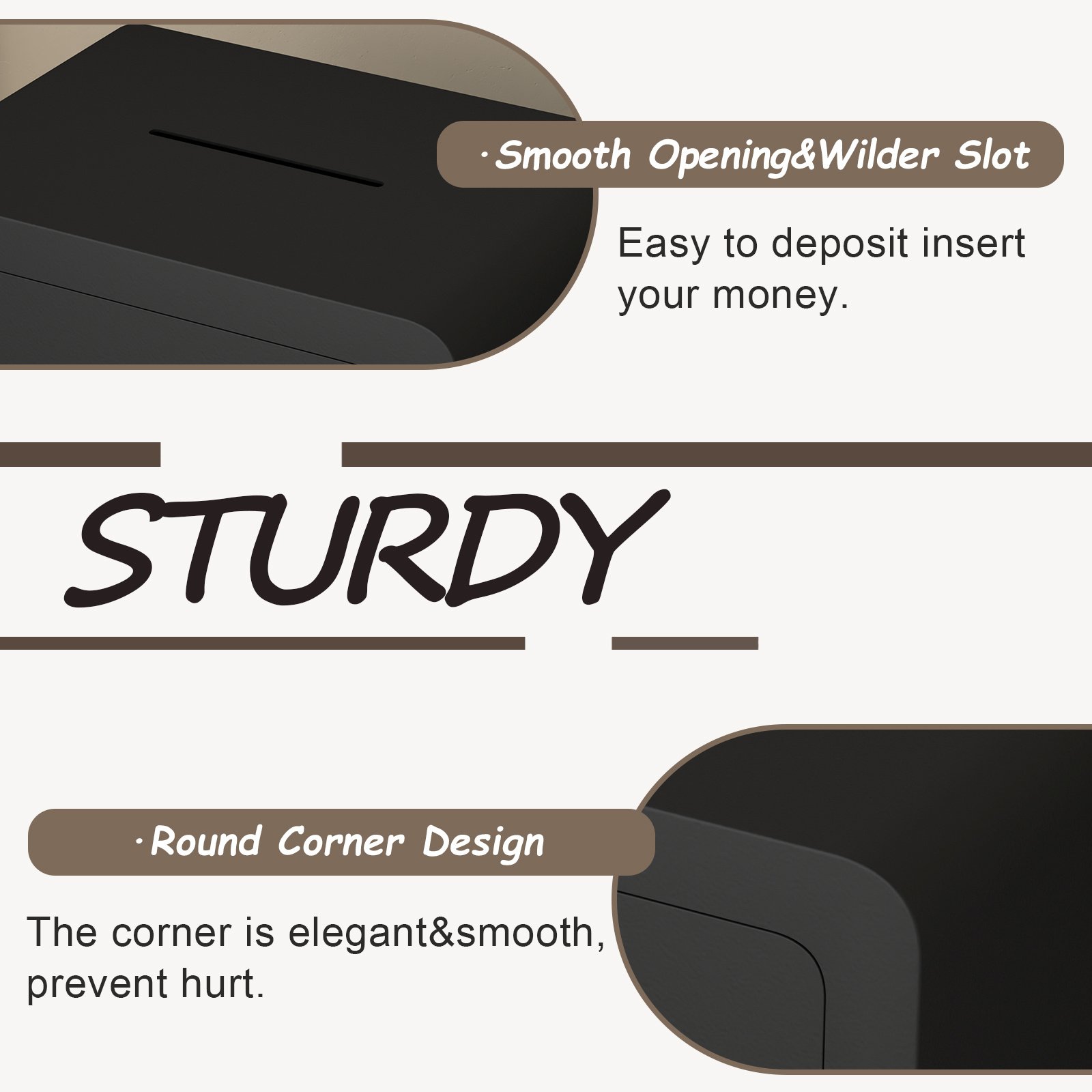 Secure Safe With Key And Password Money Home Safe, 0.23 Cubic Feet Small Safe, Mini Storage Cabinet, Suitable For Home Use, Can Store Money, Documents, And Valuable Items - Image 4