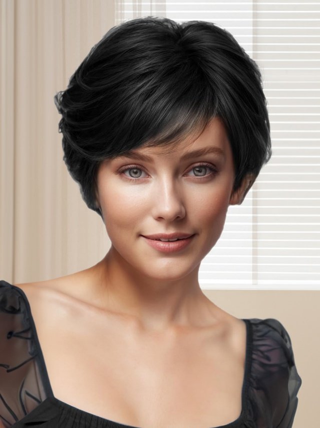 Natural Black Short Bob Wig