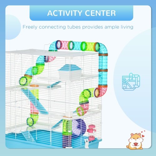 Oversized 23 Hamster Cage With Tube And Tunnel, Portable Carrying Handle - Image 4