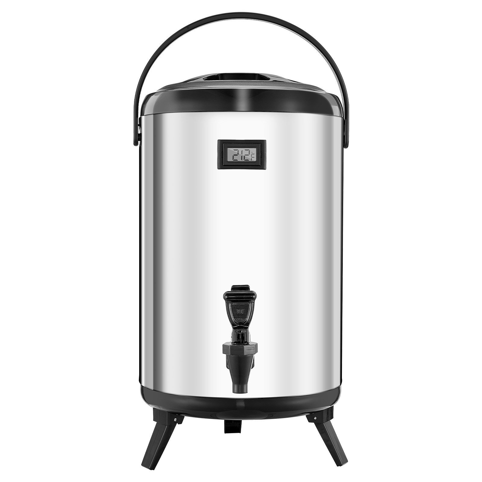 Insulated Beverage Dispenser For Hot & Cold Drinks 3.2 Gal Stainless Steel