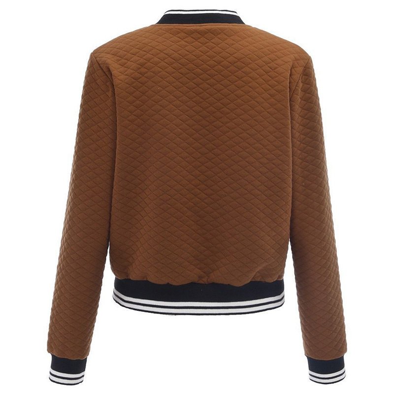 Women's Long Sleeve Contrast Trim Baseball Jacket - Casual Zip Up Sporty Top For Spring&Fall - Image 10