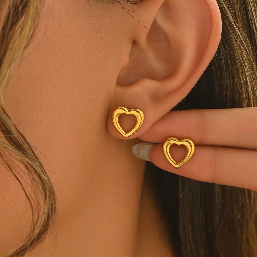 Stainless Steel Heart Earrings - Image 3