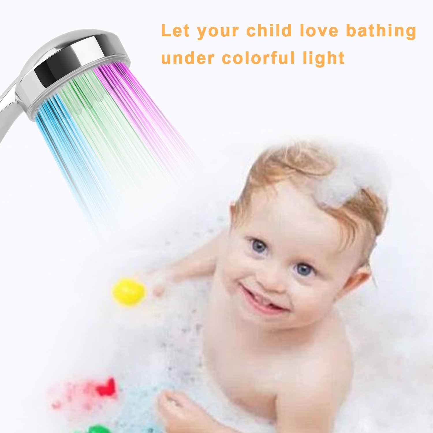 1Pc LED Shower Head Handheld Color-Changing Automatically Hydropower Without Batteries - Image 4