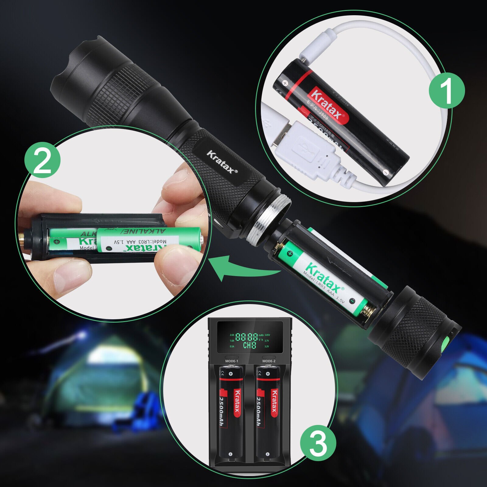 5.3oz Small & Extremely Zoomable LED Tactical Handheld Flashlight With Knife - Image 3
