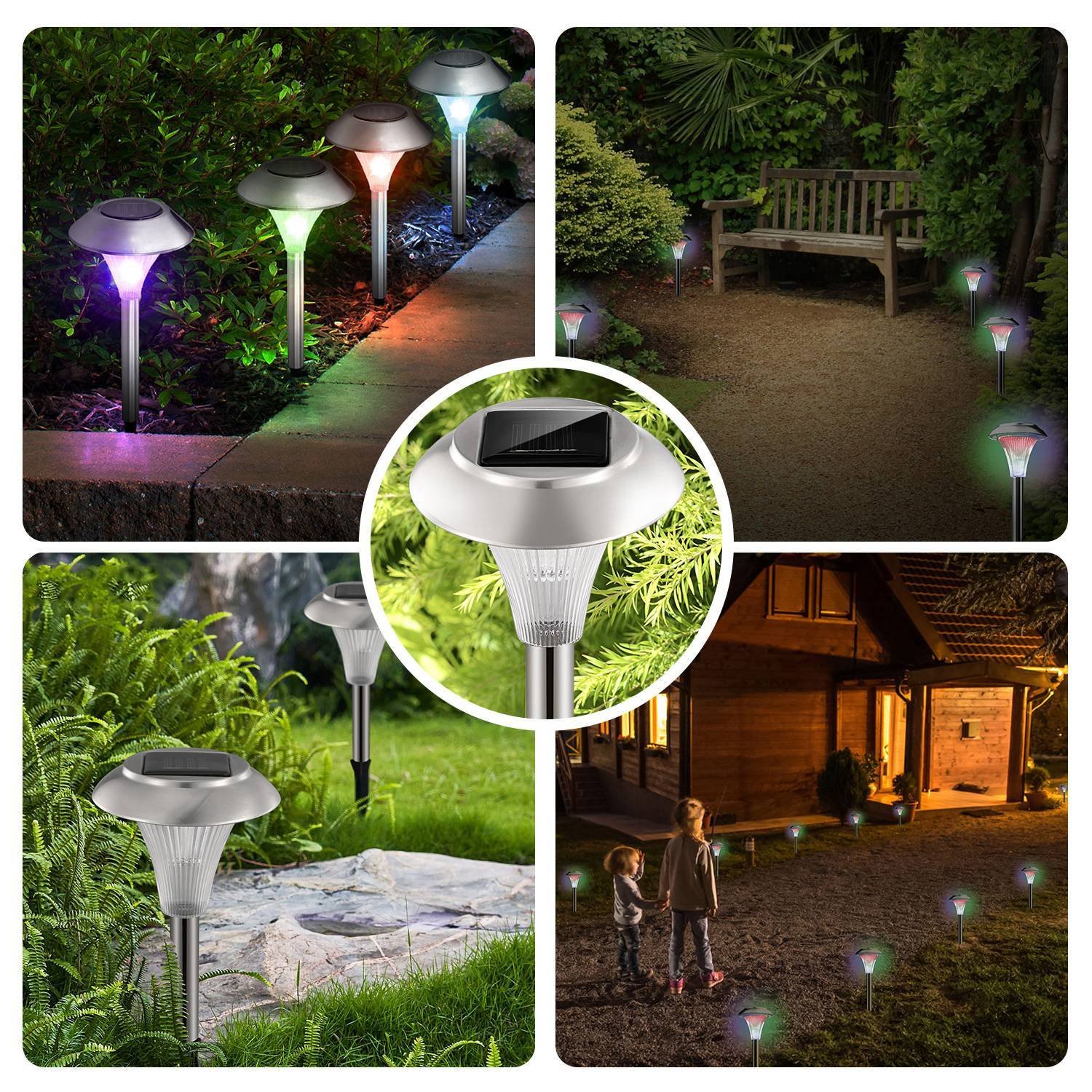 24Pcs 12Pcs 8Pcs 4Pcs Solar Garden Lights IP44 Waterproof 7 Color Changing For Yard Driveway Walkway - Image 9