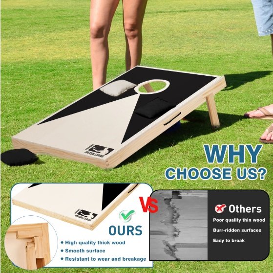 Solid Wood Cornhole Game Set