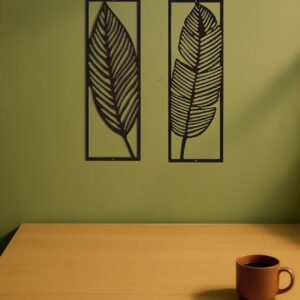 2-Pack Handmade Iron Leaf Wall Art - Rustic Nature-Inspired Home Decor