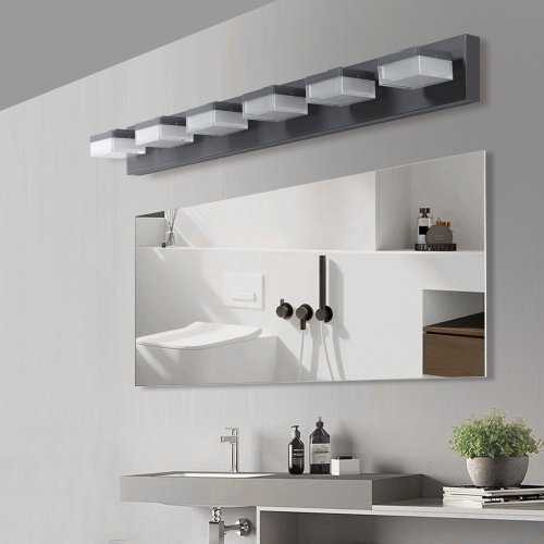 Modern 6 Lights Black LED Makeup Mirror Fixtures For Bathroom And Vanity Unavailable Platforms- Temu - Image 3
