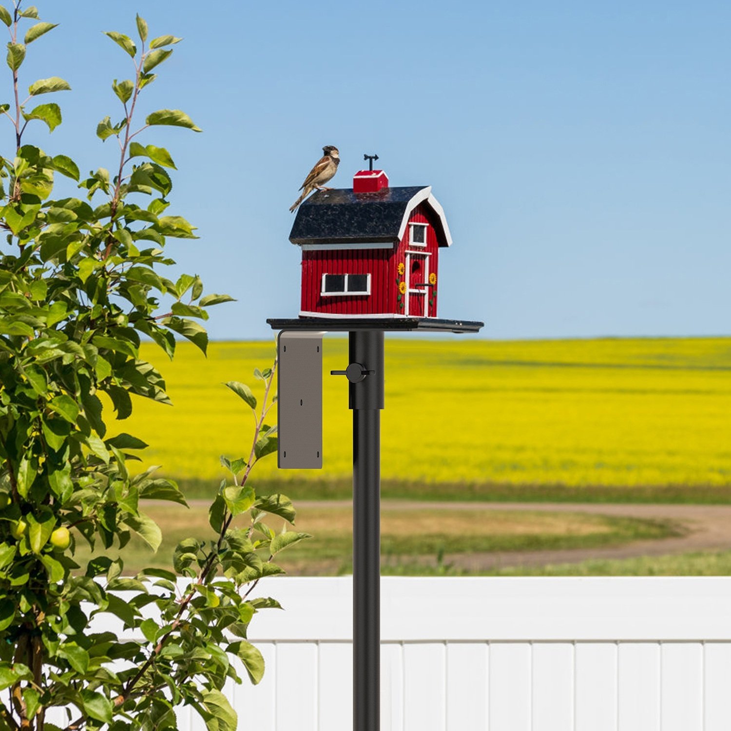 1 Set 79.92in Bird House Pole Kit Height Adjustable Bird Feeder Pole Mount Kit Heavy Duty Bird House Pole Set With 5 Prongs Base For Bird House Bird Feeder House Not Included - Image 4