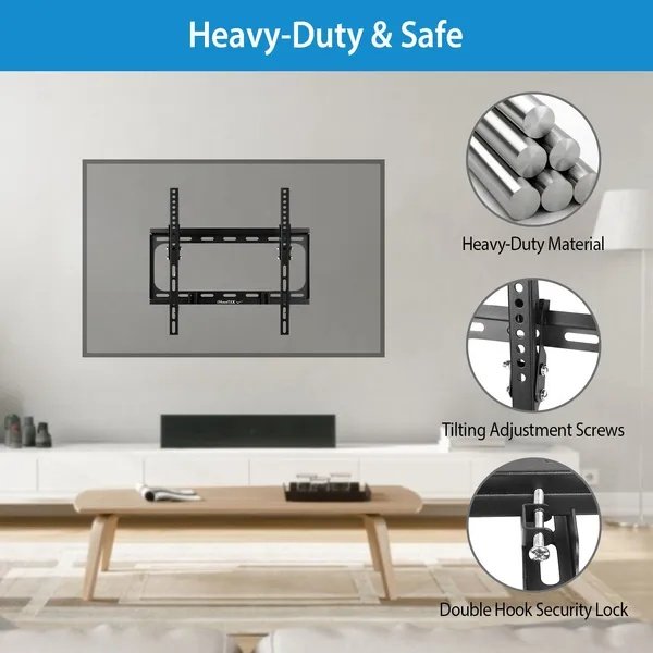 TV Wall Mount Tilt Dual Arm TV Mount Brackets Maximum VESA 400x400mm For 32-55in TVs - Image 4