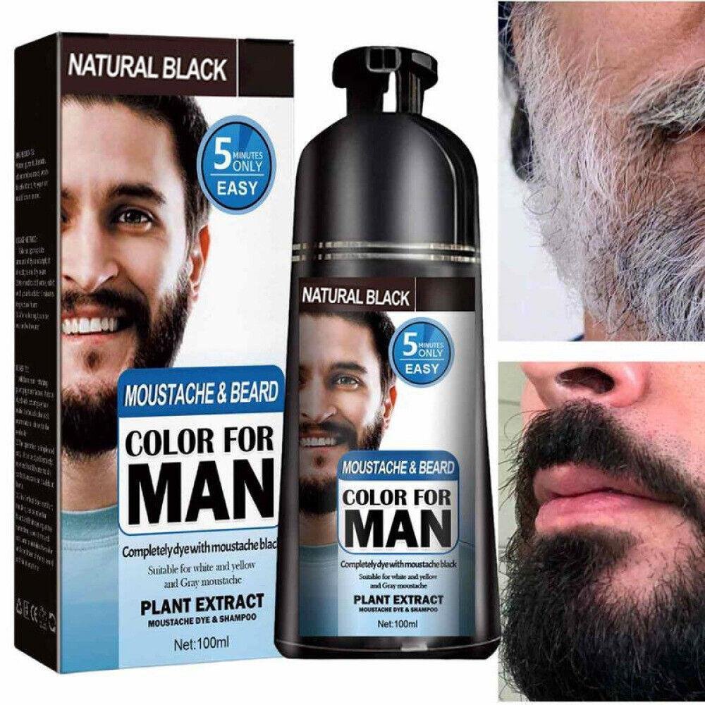 Beard Hair Color Shampoo For Men,Natural Permanent Beard DyeShampoo, Colors Hair In Minutes Long Lasting, 200ml, Black Hair DyeHaircare - Image 5